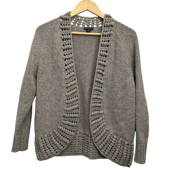 Lafayette 148 Heather Grey Alpaca and Virgin Wool Open Cardigan Size S Petite - Picture 1 of 7